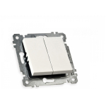 Выключатель двухклавишный встраиваемый белый 10A ИП20 220V rita Mutlusan