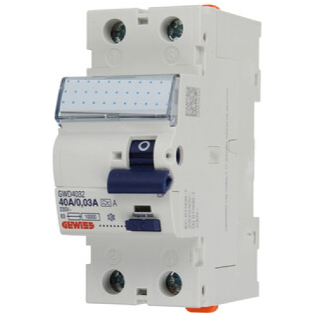 INTRERUPATOR AUT.DIFERENTIAL UZO 2P 40A 30mA A GEWISS