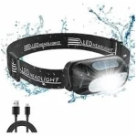 Lanternă multifuncțională neagră USB-Cuțit-Ciocan Bemko