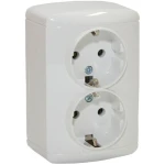 Priză dublă albă aparentă 16A IP44 220V Elmos