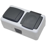 INTRER.DUBLU+PRIZA CU CAPAC EXTER.CU CLEME IP44 MAKEL NEMLIYER