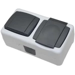 INTRER.DUBLU+PRIZA CU CAPAC EXTER.CU CLEME IP44 MAKEL NEMLIYER