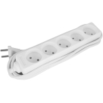 Удлинитель с 5 розетками с защитой белый 3m 10A 2х0,75mm² 220V Enext