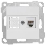 Priză de date RJ12 albă incorporabilă CAT3 IP20 220V rita Mutlusan