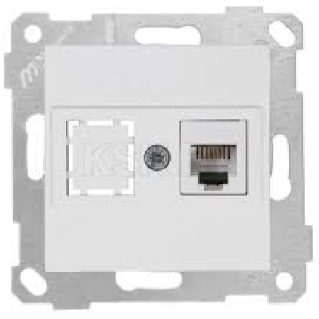 Розетка компьютерная RJ12 белая встраиваемывая CAT3 ИП20 220V rita Mutlusan