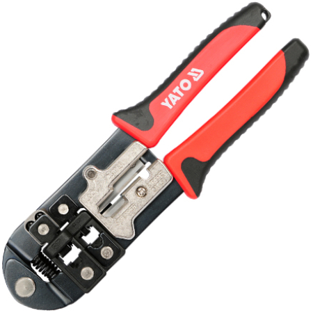 CLESTE PENTRU SERTIZARE CONECTORI RJ11+RJ12+RJ45 CU CLICHET YATO