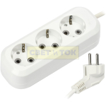 Prelungitor cu 3 prize alb-Gri 3m 16A 3х1.0 mm² 220V TDM