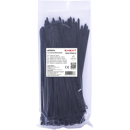 Кабельная стяжка черный 3X200MM Enext