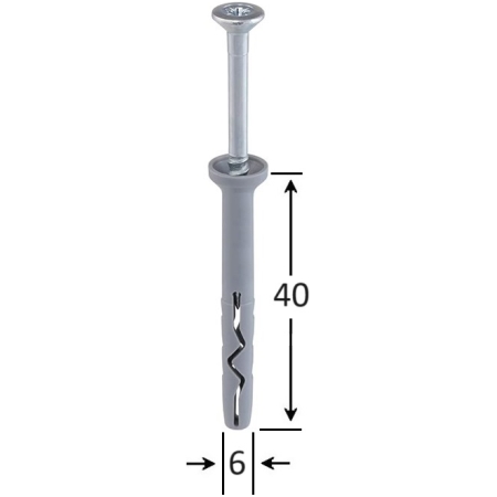 DIBLU CU SURUB 6x40mm SM (200buc) LIDER