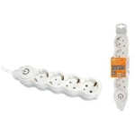 PRELUNGITOR CU INTRERUPATOR CU 4 PRIZE CU IMPAMANTARE ALB-GRI 7M 16A 3х1.0 mm² 220V TDM