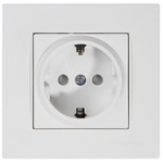 Priză cu ramă incorporabilă albă cu împământare albă 16A IP20 220V rita Mutlusan