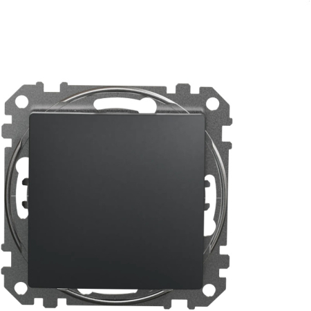 Выключатель одноклавишный встраиваемый антрацит 10A ИП20 220V sedna New Schneider