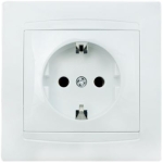 Priză cu împământare albă incorporabilă 16A IP20 220V Elmos
