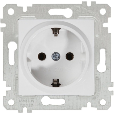 Розетка с заземлением встраиваемывая белая 220V 16A ИП20 220V rita Mutlusan
