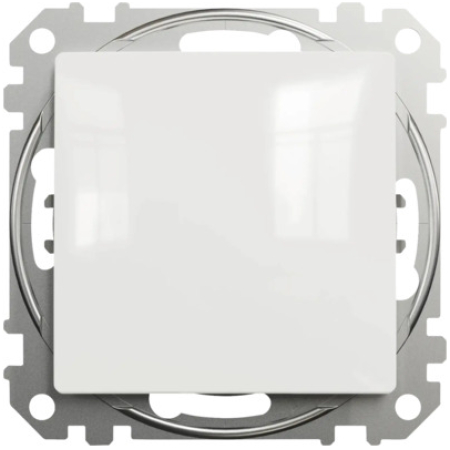 Выключатель одноклавишный встраиваемый проходной белый 10A 220V sedna New Schneider