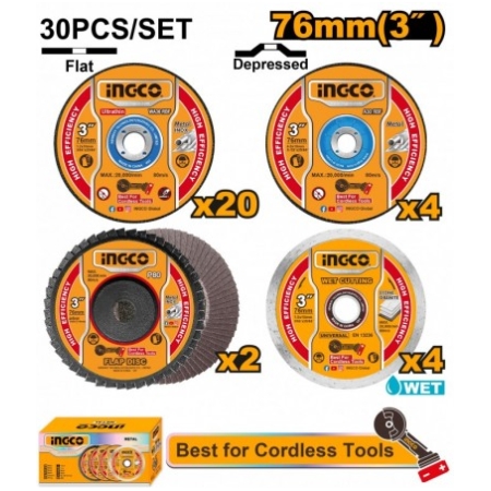 SET DISC ABRAZIV PENTRU TAIERE SI SLEF 76MM 30B