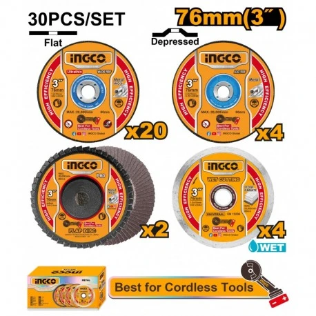 SET DISC ABRAZIV PENTRU TAIERE SI SLEF 76MM 30B SET DISC ABRAZIV PENTRU TAIERE SI SLEF 76MM 30B