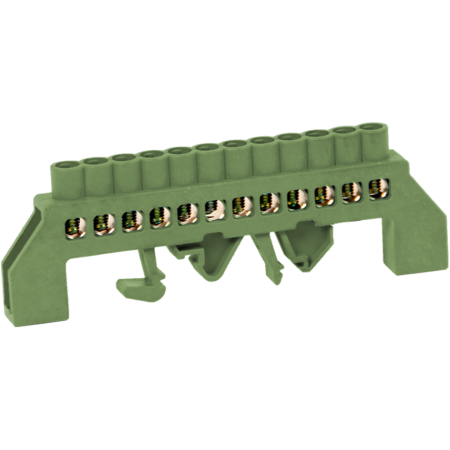 Нулевая шина изолированная зеленый 12P