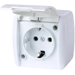 Priză cu capac cu împământare albă aparentă 16A IP54 220V Enext