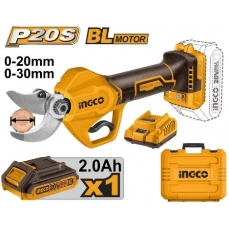 FOARFECE DE GRADINA CU ACUMULATOR 20V 20-30MM 1*2AH INGCO