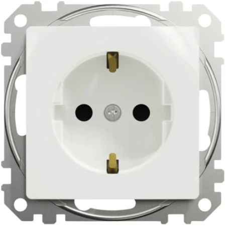 Priză cu obturator cu împământare albă incorporabilă 16A IP20 220V sedna New Schneider