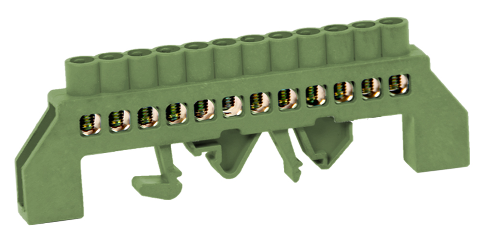 Șină zero izolată verde 12P Șină zero izolată verde 12P