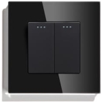 Întrerupător dublu incorporabil cu iluminare negru 10A IP20 220V rita Mutlusan