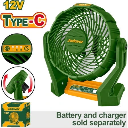 VENTILATOR CU ACUMULATOR 12V JADEVER