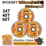 SET DISC PT LEMN 165MM 24T/40T/60T INGCO