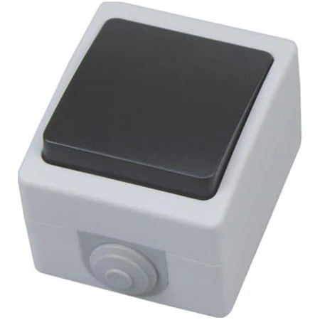 Întrerupător cap-scară aparent negru/Gri 10A IP54 220V atom Horoz