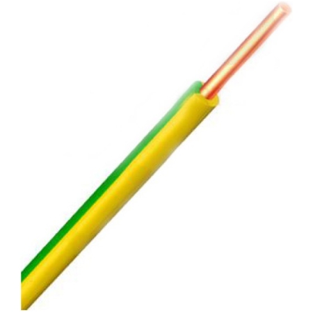 Кабель и провод ПВ1 2x2.5mm жёлтый/Зелёный медный