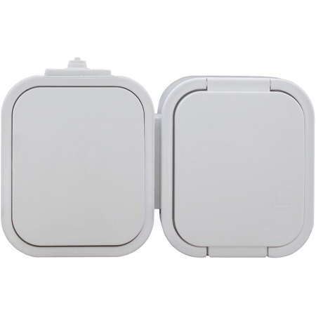 PRIZA SCHUKOCU CAPAC+INTRERUP IP54 ALB ABEX