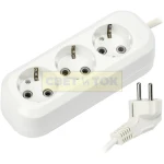 Prelungitor cu 3 prize alb-Gri 3m 16A 3х1.0 mm² 220V TDM