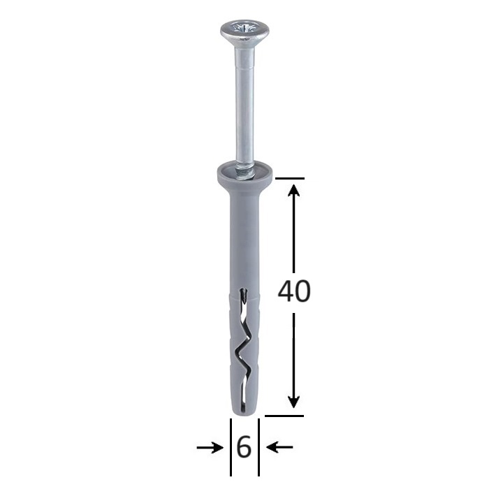 DIBLU CU SURUB 6x40mm SM (200buc) LIDER DIBLU CU SURUB 6x40mm SM (200buc) LIDER