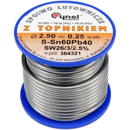 SIRMA DE SUDURA SN60PB40 2.5 mm/250G TOYA