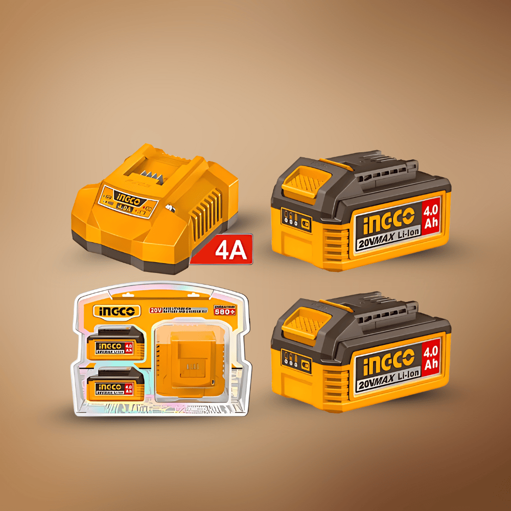 SET INCARCATOR 4.0A+ACUMULATOR 20V/2X4Ah INGCO SET INCARCATOR 4.0A+ACUMULATOR 20V/2X4Ah INGCO