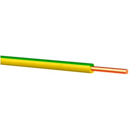Кабель и провод ПВ1 1x2.5mm жёлтый/Зелёный медный