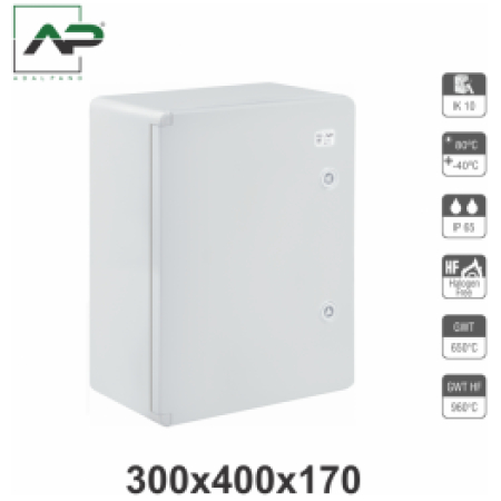 Распределительный шкаф 300*400*170mm ИП65 серый абс