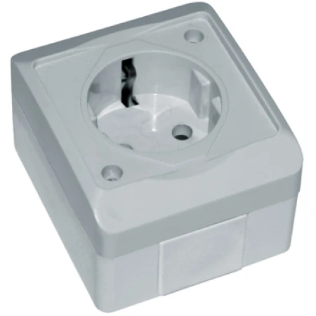 Priză cu împământare gri aparentă 16A IP54 220V nora Grey Mutlusan