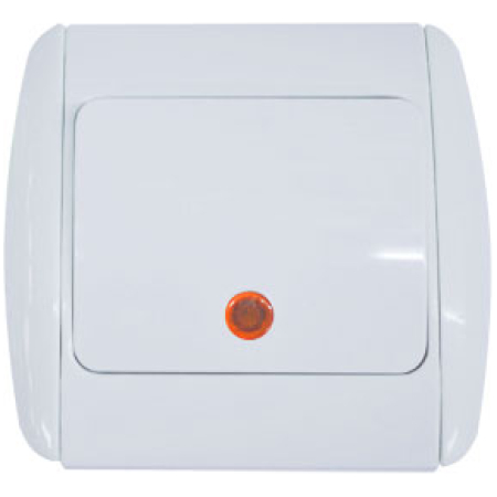 Întrerupător unitar incorporabil cu iluminare alb 10A IP20 220V jasmin Elmos
