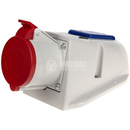 Розетка комбинированная с заземлением 380B 32A ИП44 5P 380B Scame