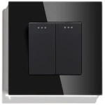 Întrerupător dublu incorporabil cu iluminare negru 10A IP20 220V rita Mutlusan