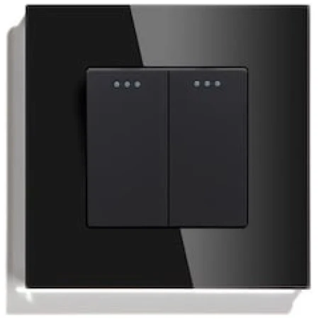 Întrerupător dublu incorporabil cu iluminare negru 10A IP20 220V rita Mutlusan