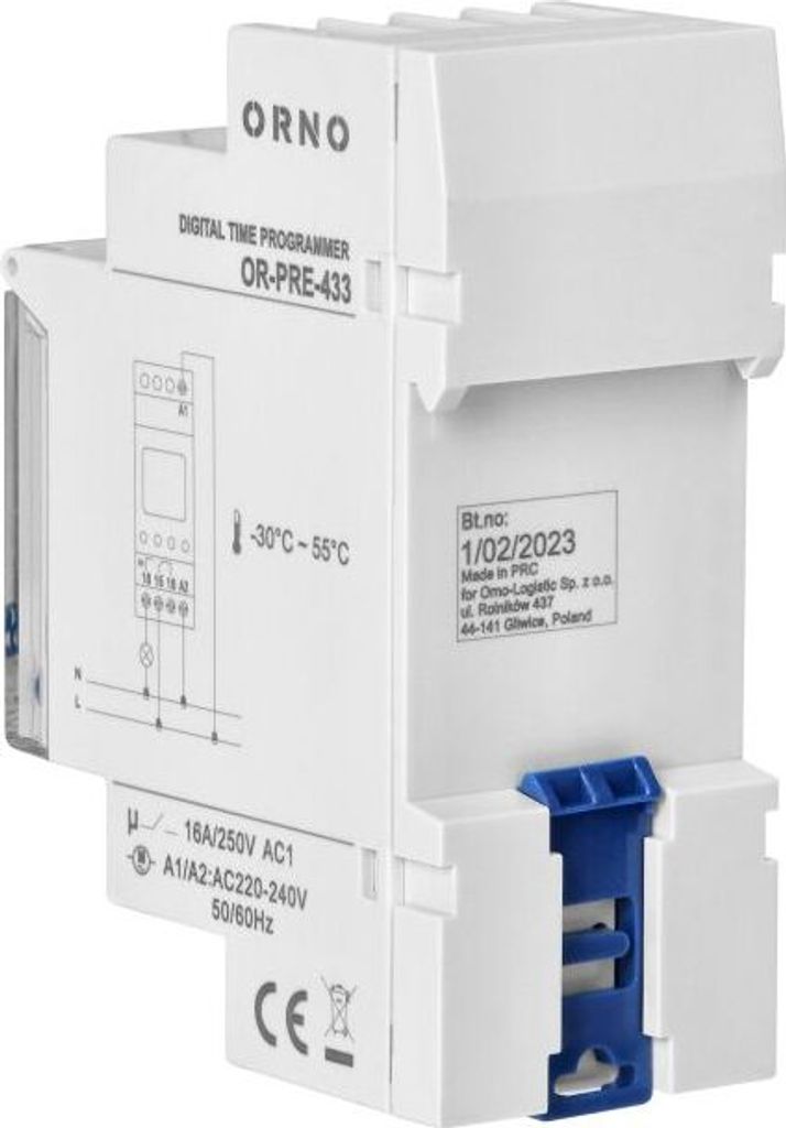 RELEU DE TIMP DIGITAL SAPTAMINAL 2.3KW 52P DIN-35 ORNO RELEU DE TIMP DIGITAL SAPTAMINAL 2.3KW 52P DIN-35 ORNO