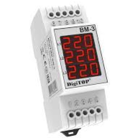 VOLTMETRU TRIFAZAT CU ECRAN DIGITAL 40-400V BM-3 DIGITOP