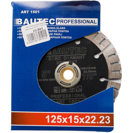 DISC DIAMANT SEGMENT-TURBO 125X15X22.23 BAUTEC