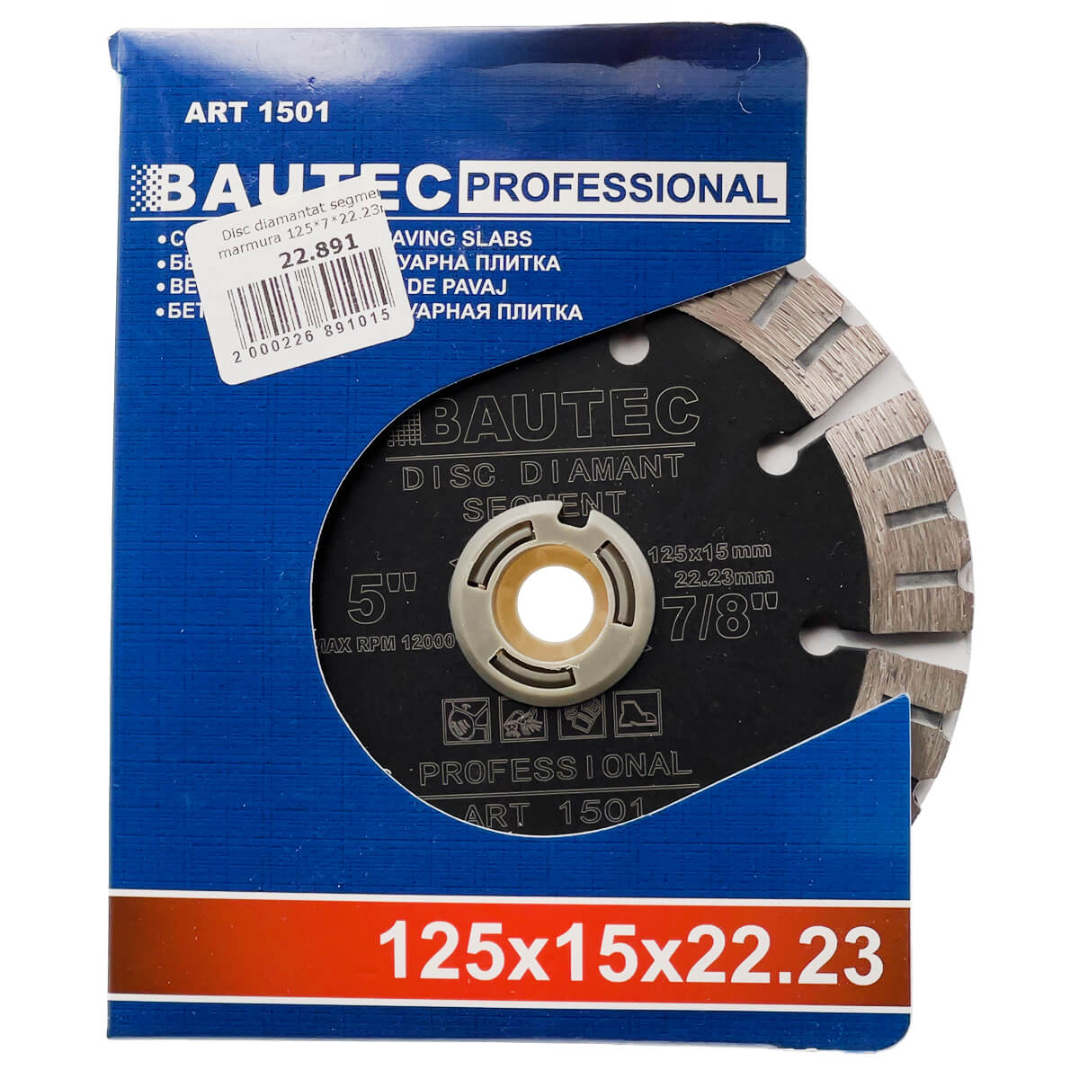DISC DIAMANT SEGMENT-TURBO 125X15X22.23 BAUTEC DISC DIAMANT SEGMENT-TURBO 125X15X22.23 BAUTEC