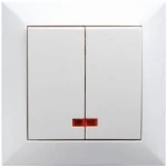 Întrerupător dublu incorporabil cu iluminare alb 10A IP20 220V jasmin Elmos
