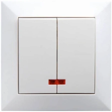 Întrerupător dublu incorporabil cu iluminare alb 10A IP20 220V jasmin Elmos