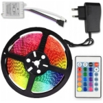 Bandă led 7W RGB 220V 200 lm/m 60 led/m IP20 5m Horoz